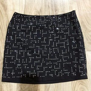 NEW GAP Factory Studded Skirt Size 4 Womens Black And Silver Tea Sparkle Mini